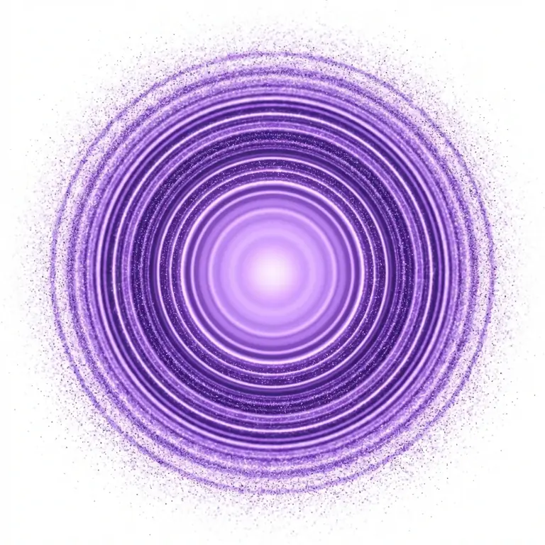 Concentric purple rings expanding outward suggesting growth